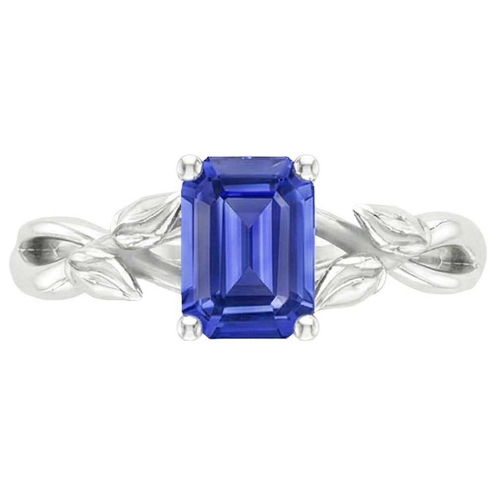 natural emerald sapphire 3.50ct ring profile view