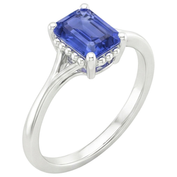 Natural Sapphire Ring 2ct - White Gold 14K