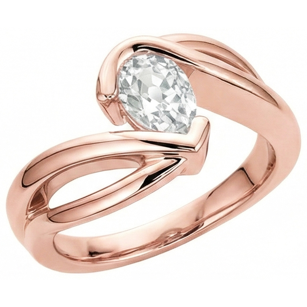 natural pear diamond 2.25ct ring side angle