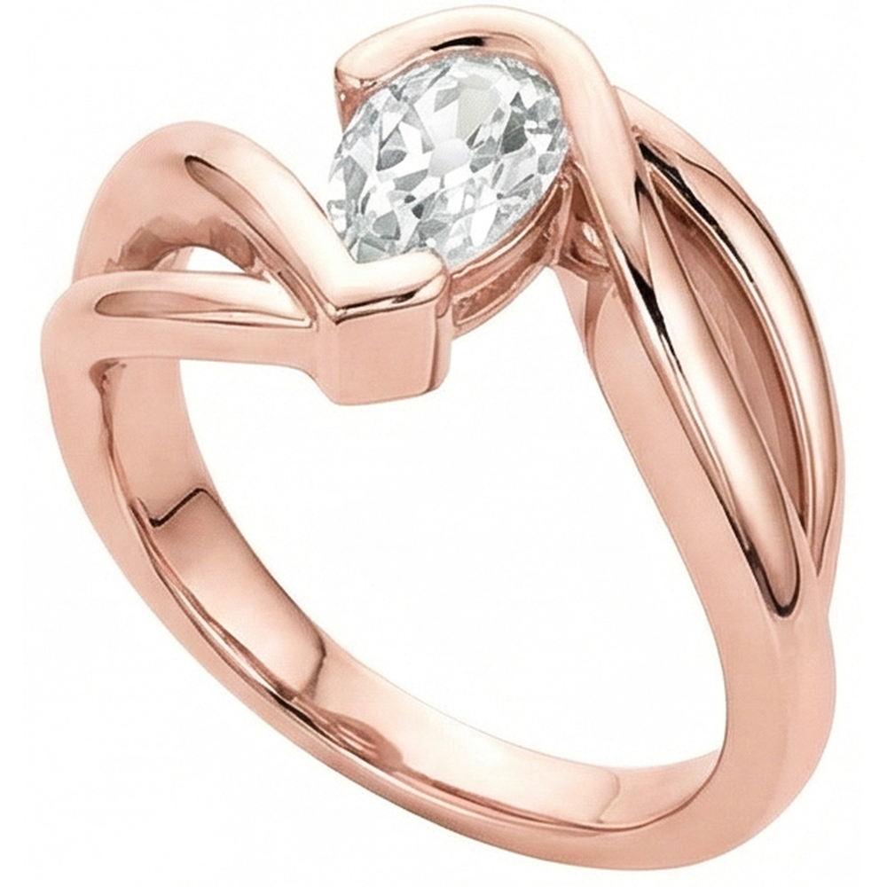 natural pear diamond 2.25ct ring close up detail