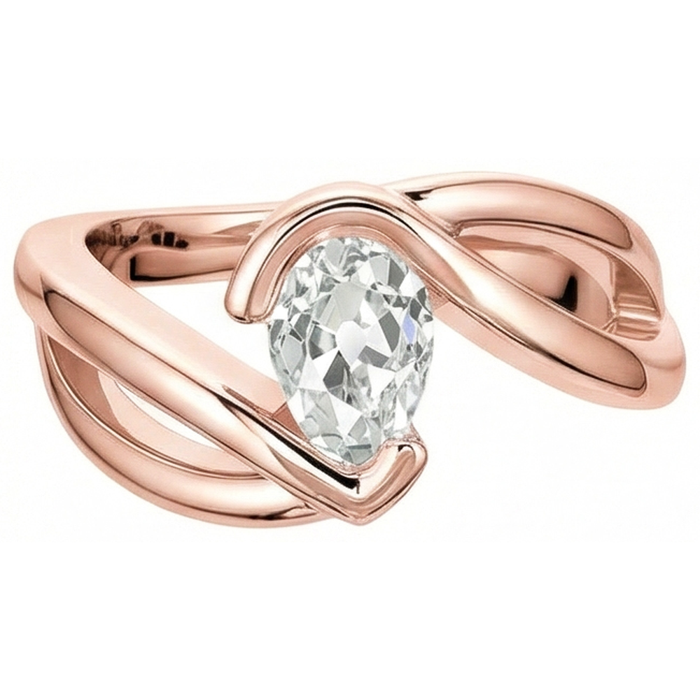 natural pear diamond 2.25ct ring top view