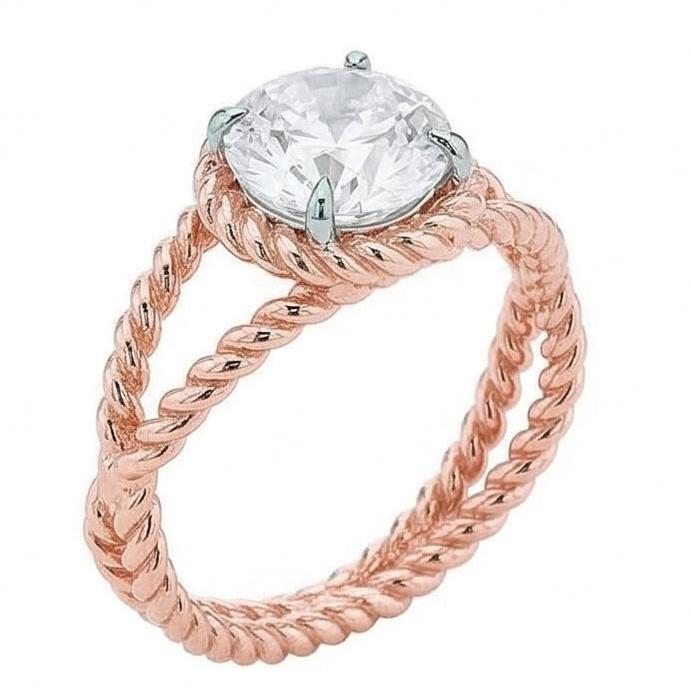 natural round diamond 1ct ring top view