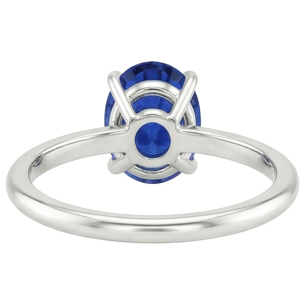 Solitaire Ring Oval Cut Ceylon Sapphire 2.50 Carats Prong Set