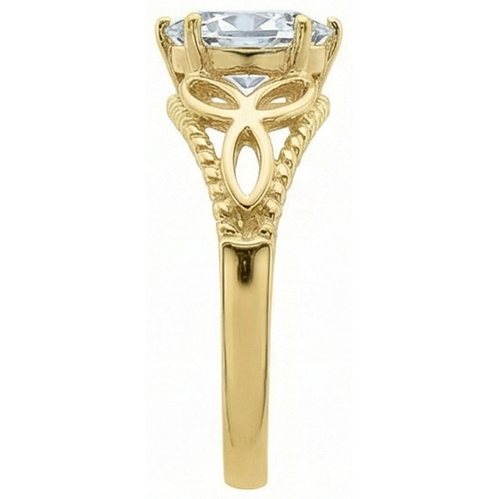 Solitaire Ring Oval Old Cut Real Natural Earth Mined Diamond ( Not Lab Grown ) Trinity Knot Rope Style 3 Carats