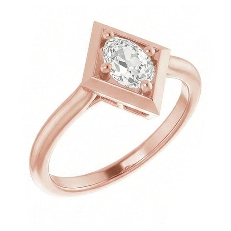 natural oval diamond 1.55ct ring side angle