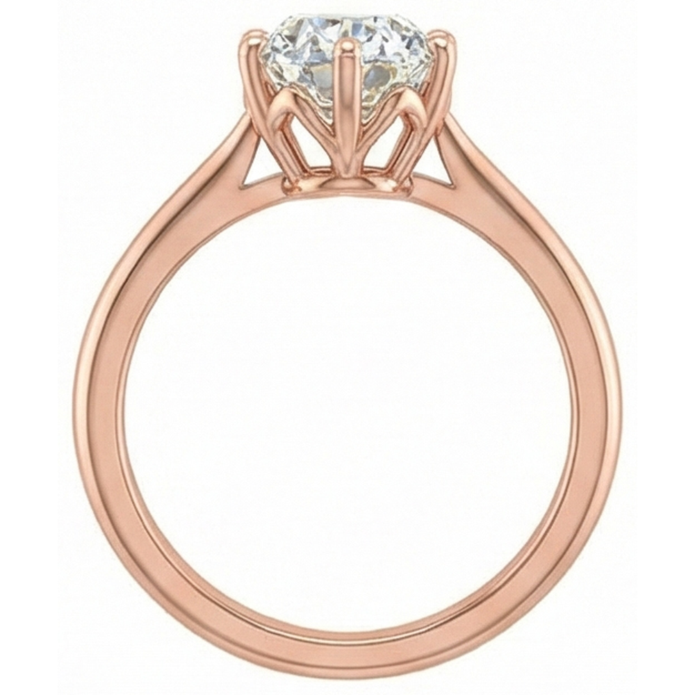 Solitaire Ring Oval Old Mine Cut Genuine Natural Earth Mined Diamond ( Not Lab Grown ) 6 Prong Set 3 Carats Gold