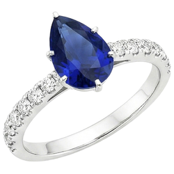 Natural Sapphire Ring 5.25ct - White Gold 14K