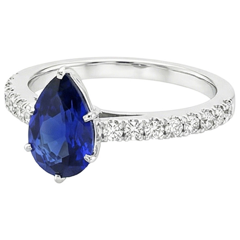 natural round sapphire 5.25ct ring profile view