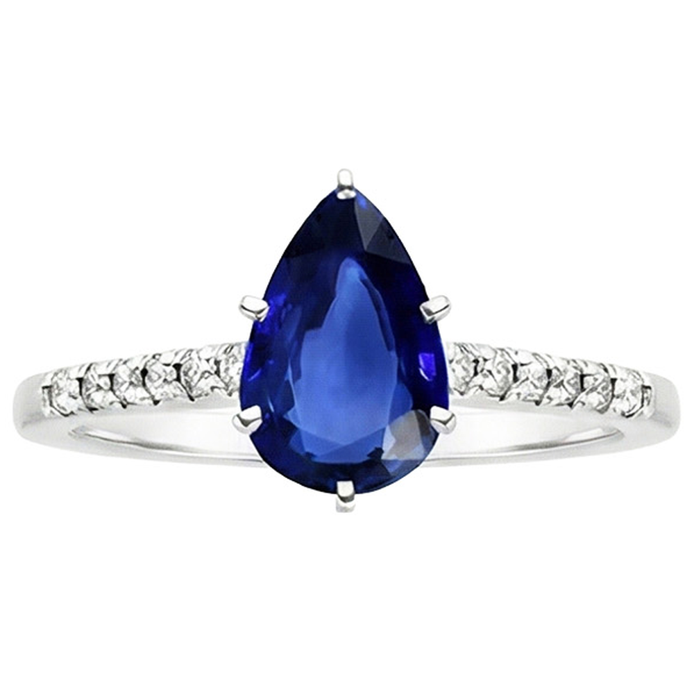 natural round sapphire 5ct ring profile view