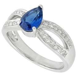 Natural Sapphire Ring 3.50ct - White Gold 14K