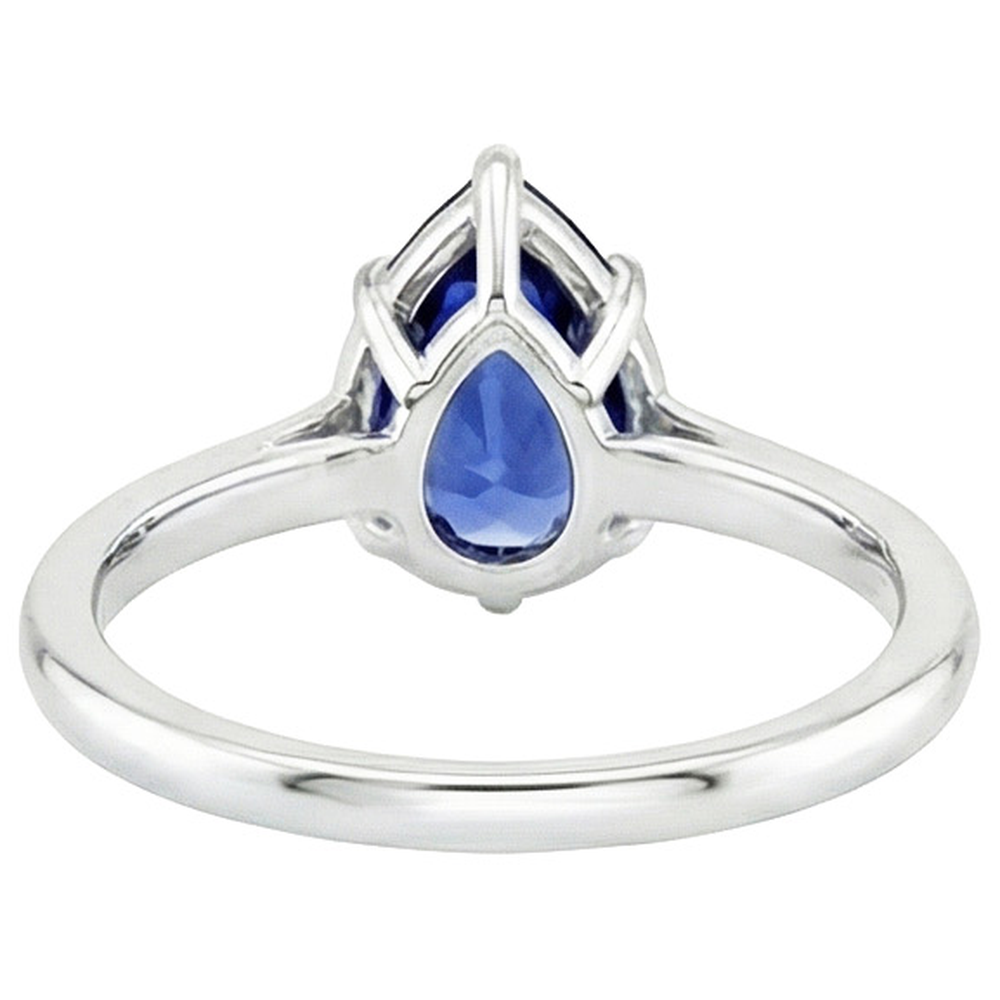 Solitaire Ring Pear Cut Sri Lankan Sapphire 2.50 Carats