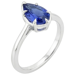 Solitaire Ring Pear Cut Sri Lankan Sapphire 2.50 Carats