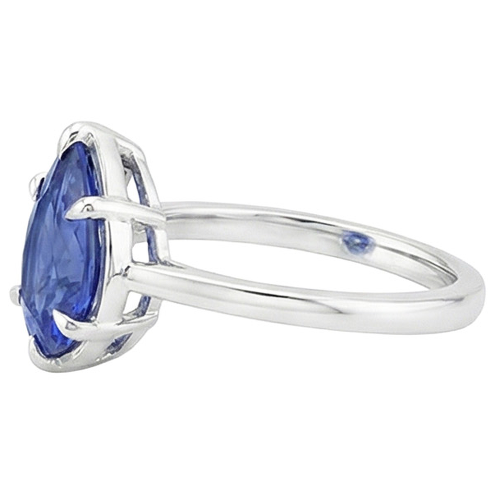 Solitaire Ring Pear Cut Sri Lankan Sapphire 2.50 Carats