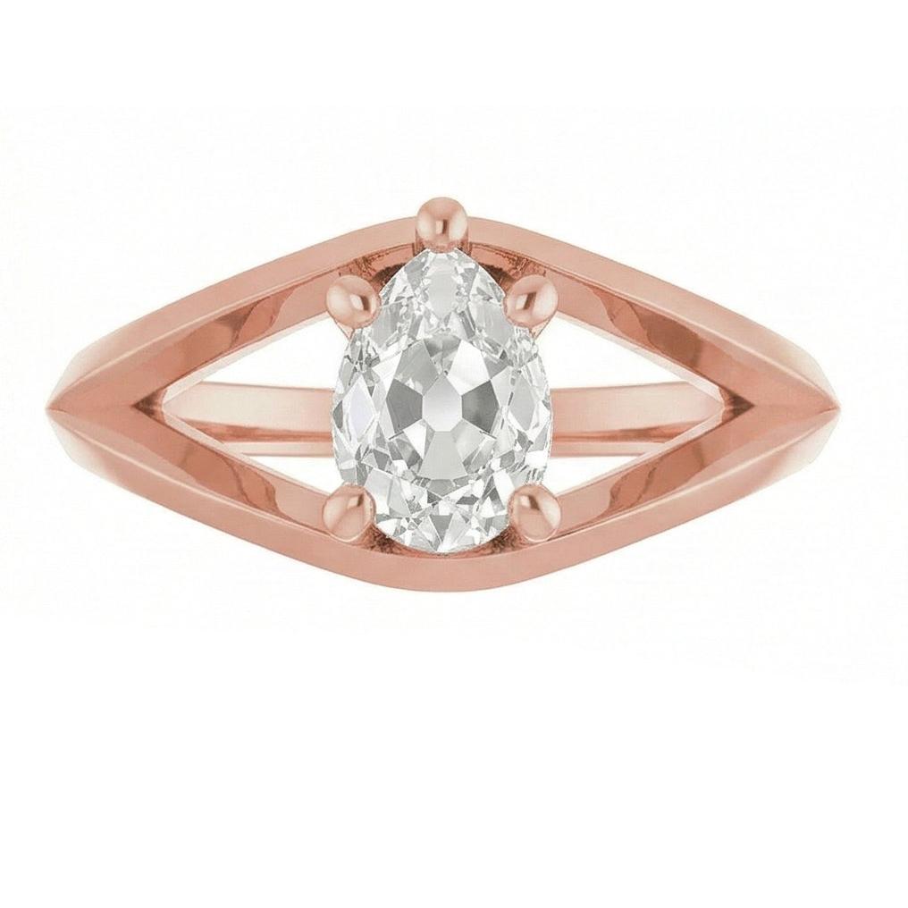 natural pear diamond 1.50ct ring side angle