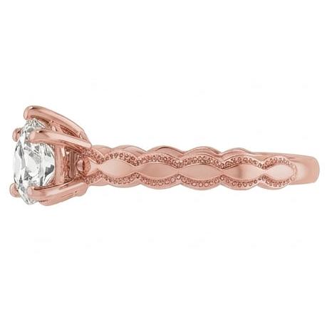 Solitaire Ring Real Pear Old Miner Natural Earth Mined Diamond ( Not Lab Grown ) 1.50 Carats Rose Gold Jewelry