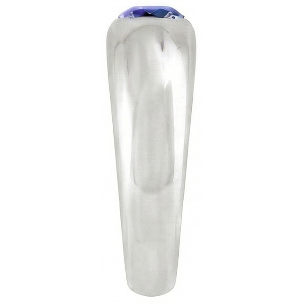 Solitaire Ring Round Ceylon Sapphire Flush Set Thick Shank