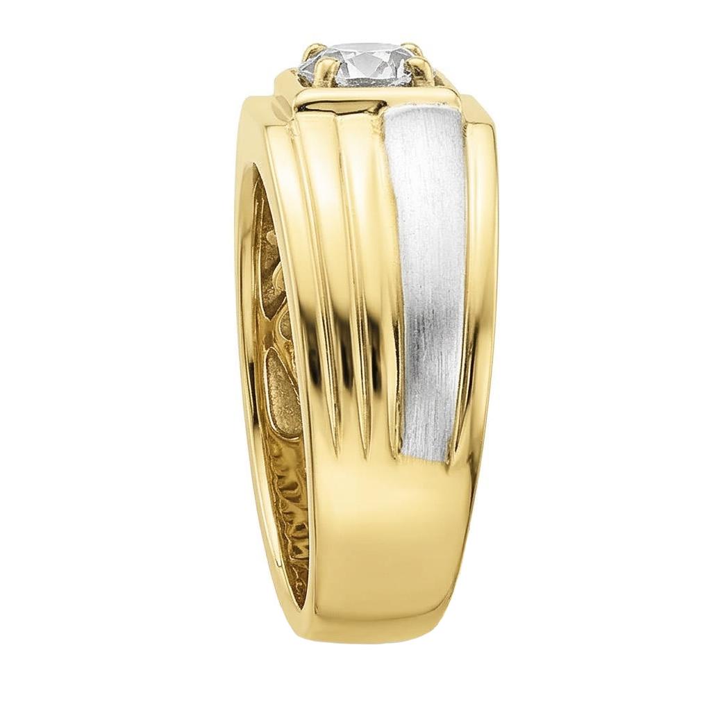 Solitaire Ring Round Old Cut Natural Earth Mined Diamond ( Not Lab Grown ) Prong Bezel Set 1 Carat Two Tone