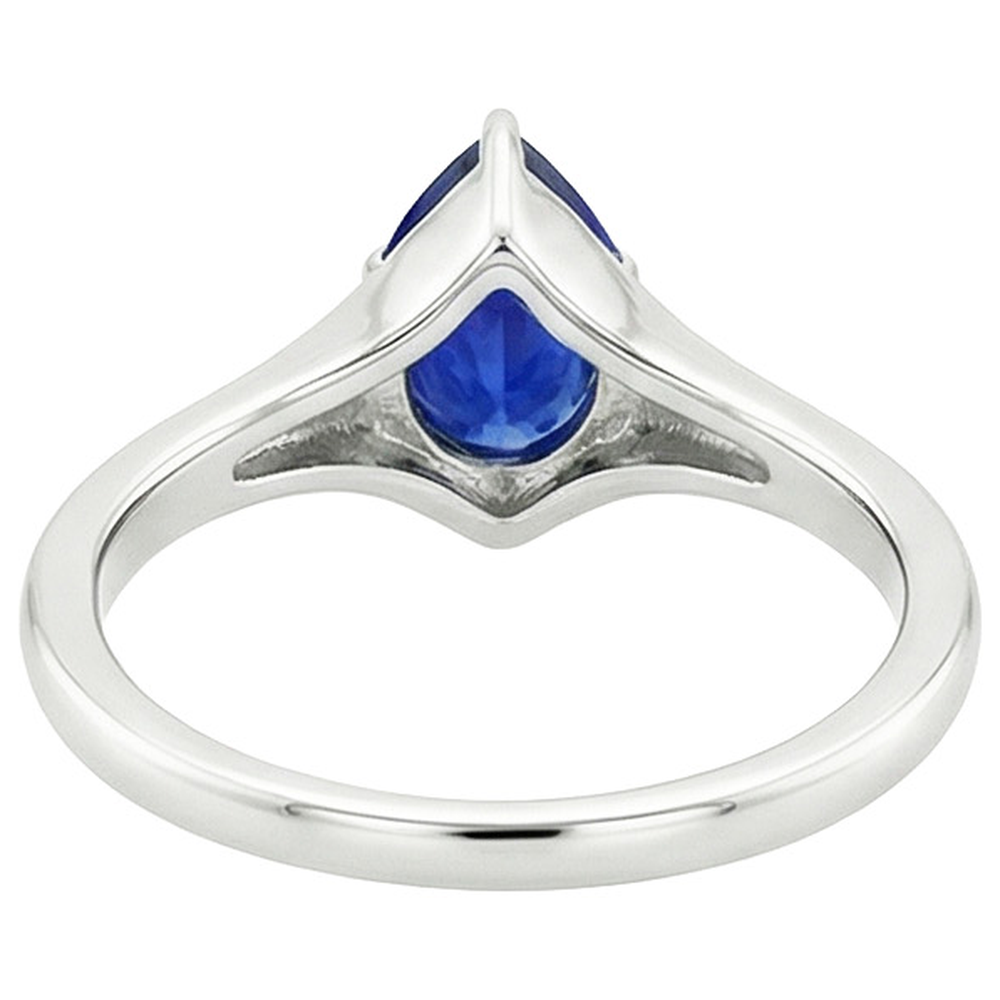 natural pear sapphire 3.50ct ring side angle
