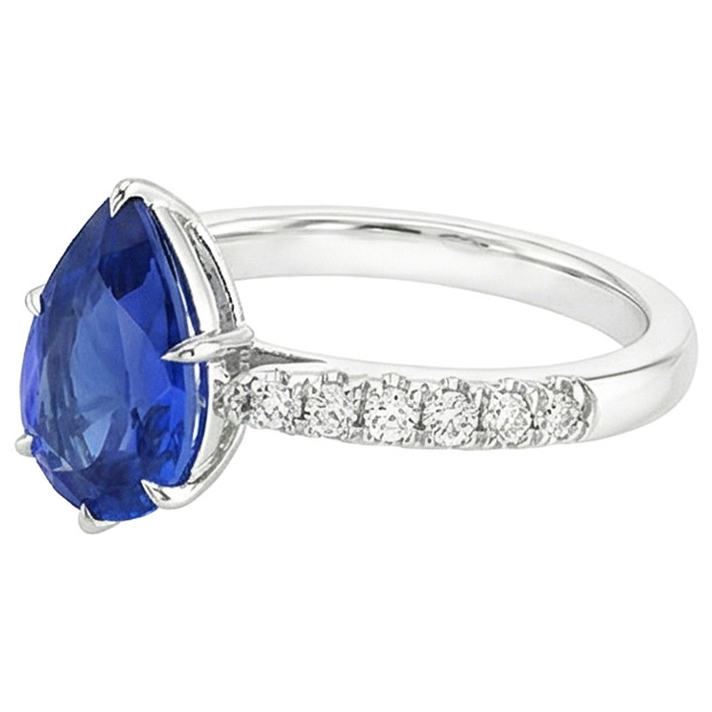 natural round sapphire 5ct ring profile view