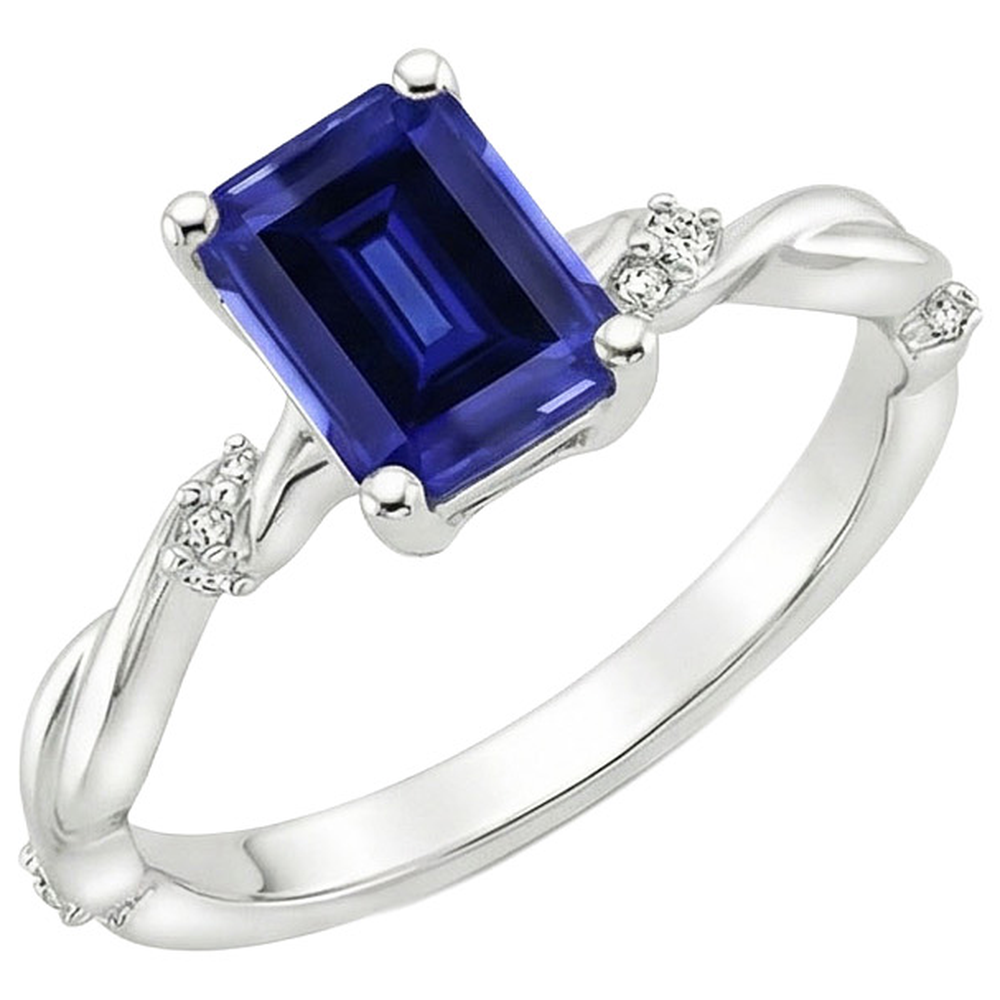 natural emerald sapphire 3.50ct ring side angle