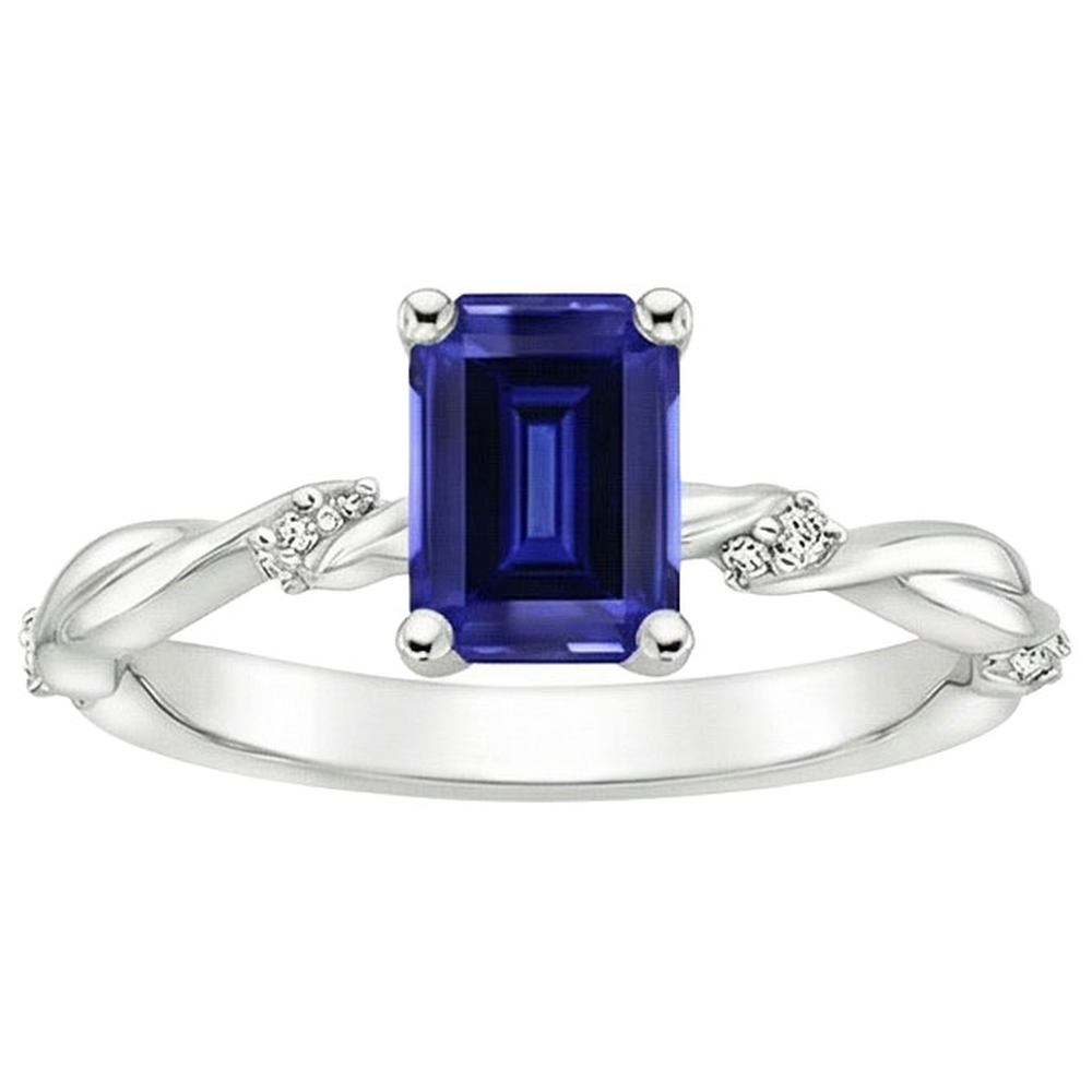 natural emerald sapphire 3.50ct ring top view