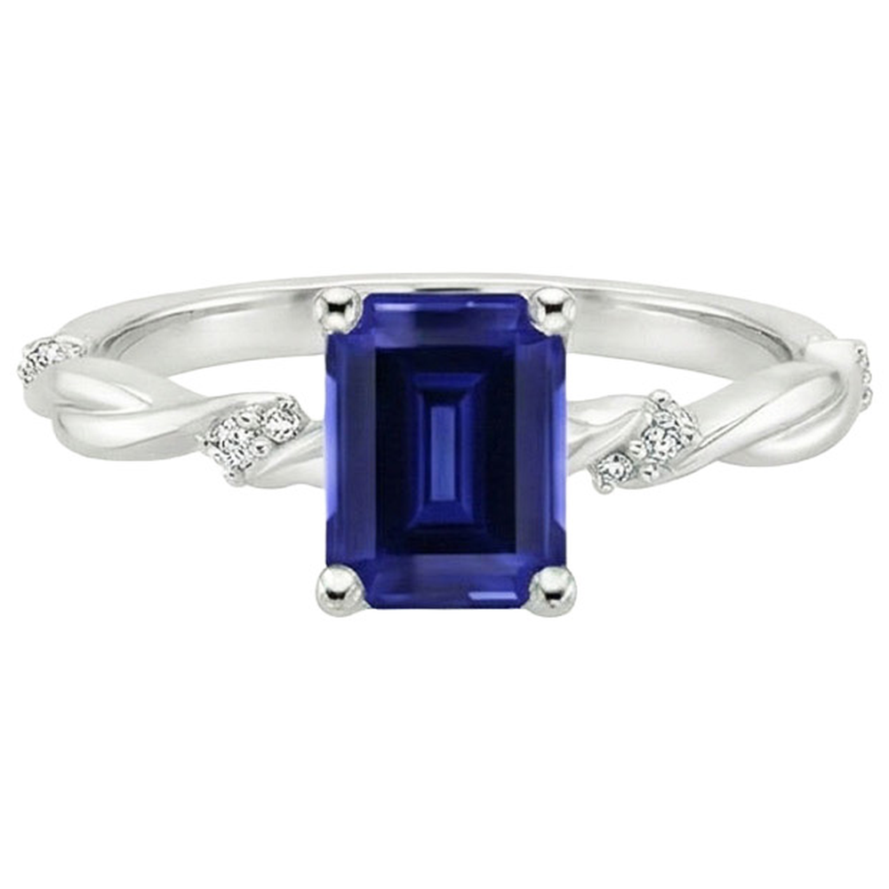 natural emerald sapphire 3.50ct ring profile view