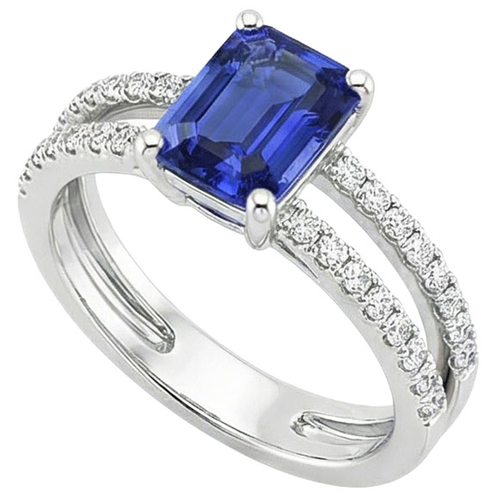 natural round sapphire 4.50ct ring side angle