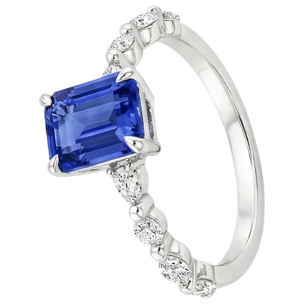 natural emerald sapphire 4ct ring top view