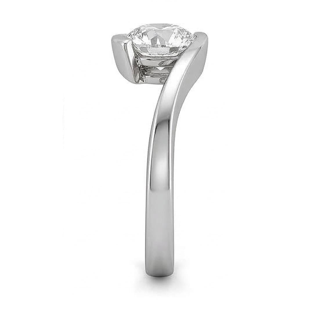 Solitaire Round 1.25 Carats Real Natural Earth Mined Diamond Wedding Ring White Gold 14K