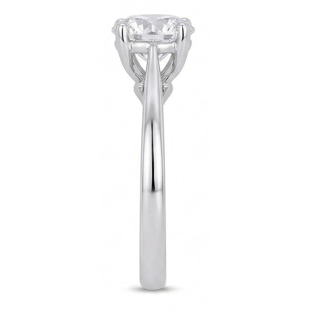 Solitaire Round Cut 2 Carats Genuine Natural Earth Mined Diamond ( Not Lab Grown ) Wedding Ring White Gold 14K