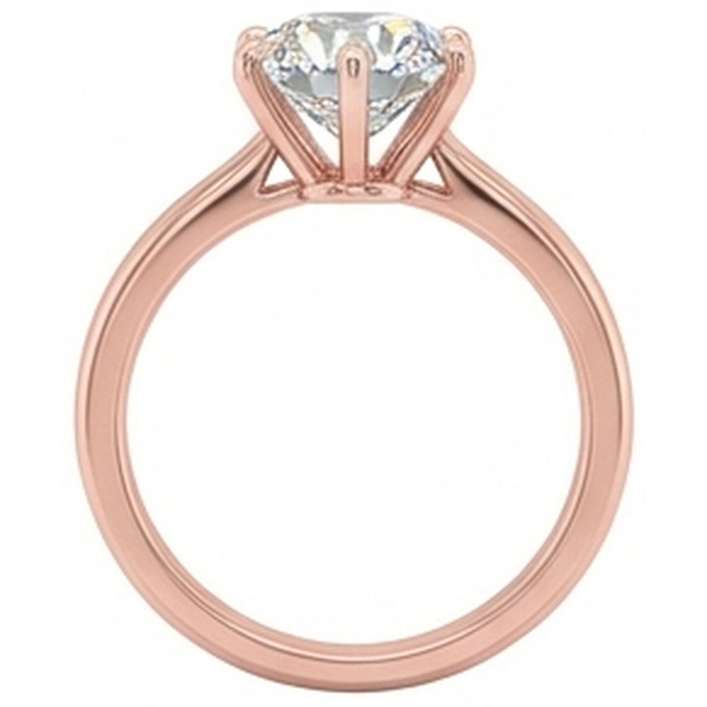 Solitaire Round Old Mine Cut Genuine Natural Earth Mined Diamond ( Not Lab Grown ) Ring 6 Prong Set 2 Carats