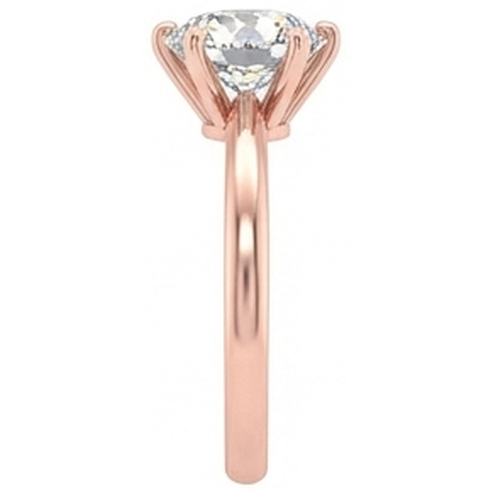 Solitaire Round Old Mine Cut Genuine Natural Earth Mined Diamond ( Not Lab Grown ) Ring 6 Prong Set 2 Carats