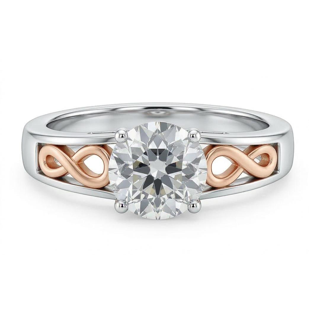 natural round diamond 1.50ct ring side angle