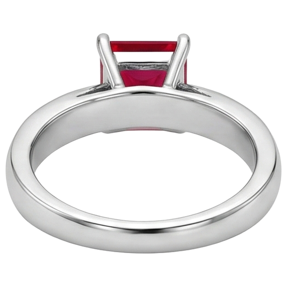 Solitaire Ruby Ring 1 Carats White Gold 14K
