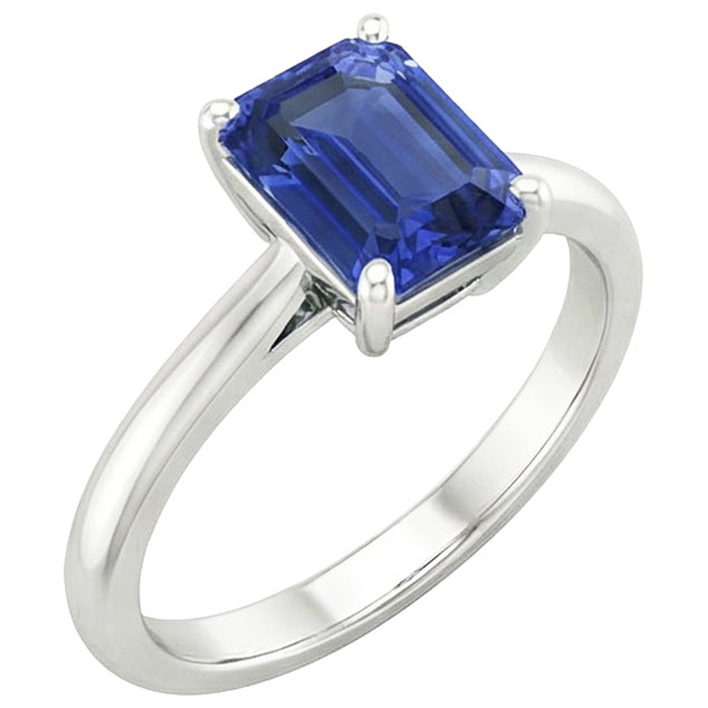 Solitaire Sapphire 4 Carat Engagement Ring