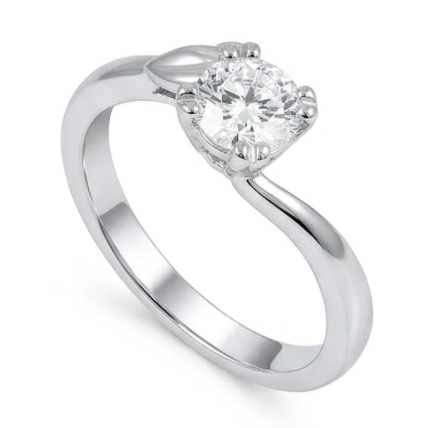 Solitaire Sparkling 1.50 Carats Round Cut Natural Earth Mined Diamond Wedding Ring