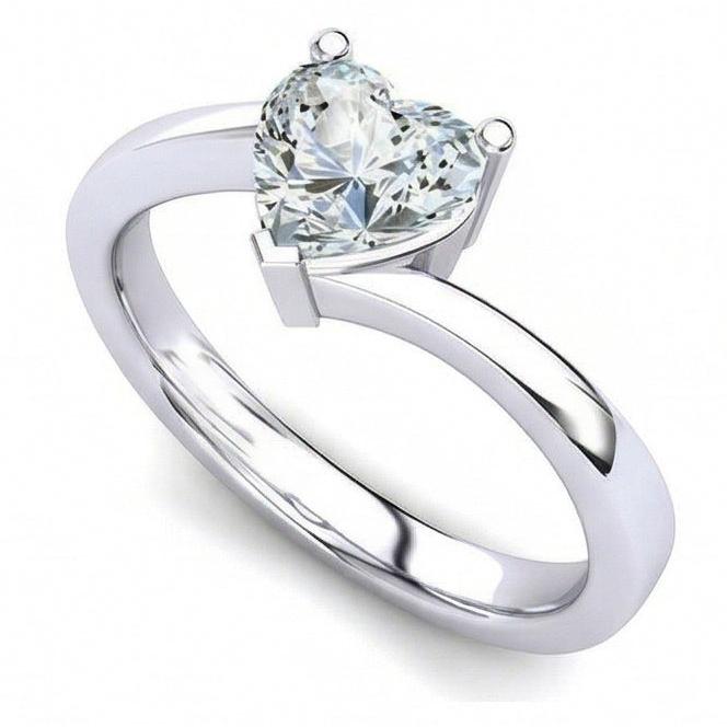 natural heart diamond 1.75ct ring top view