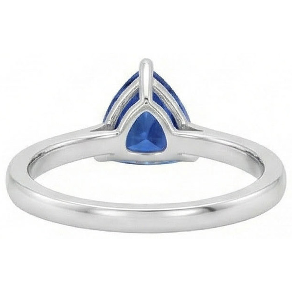 Solitaire Trillion Deep Blue Sapphire 1.50 Carats Prong Set Jewelry