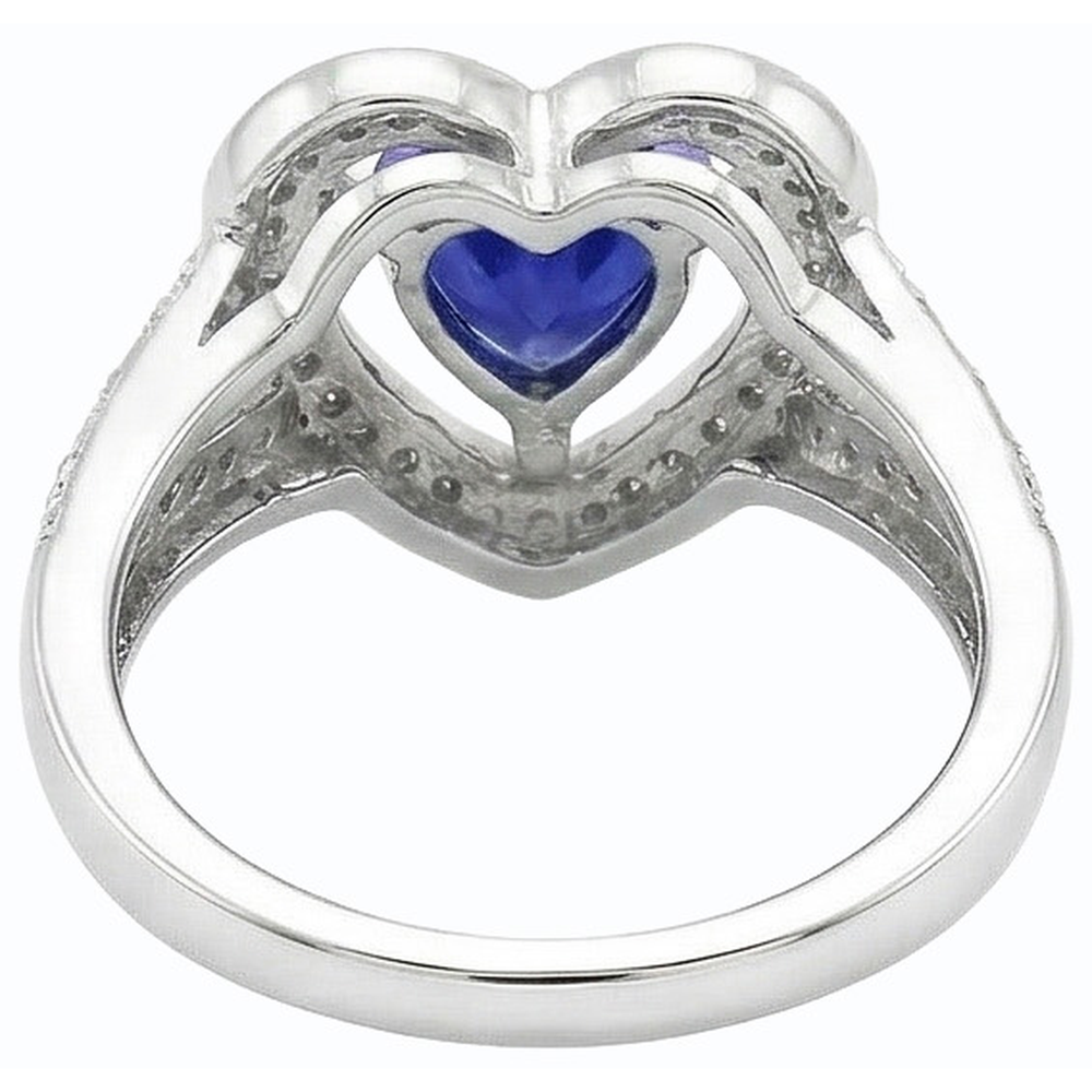 Solitaire Vintage Style Heart Cut Blue Sapphire Ring 1.50 Carats