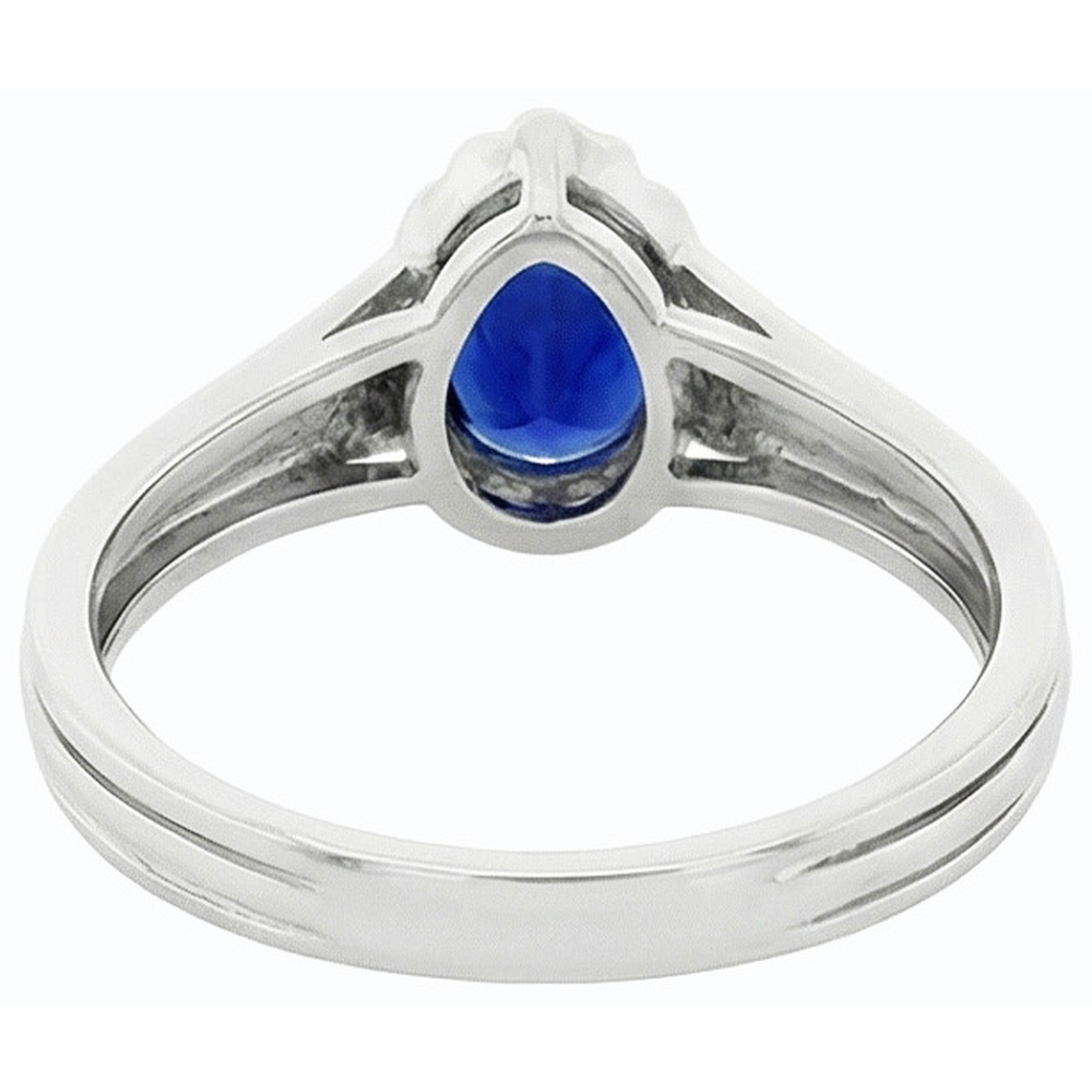natural pear sapphire 2ct ring side angle