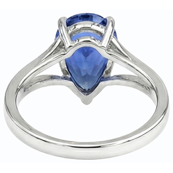 Natural Sapphire Ring 3ct - White Gold 14K