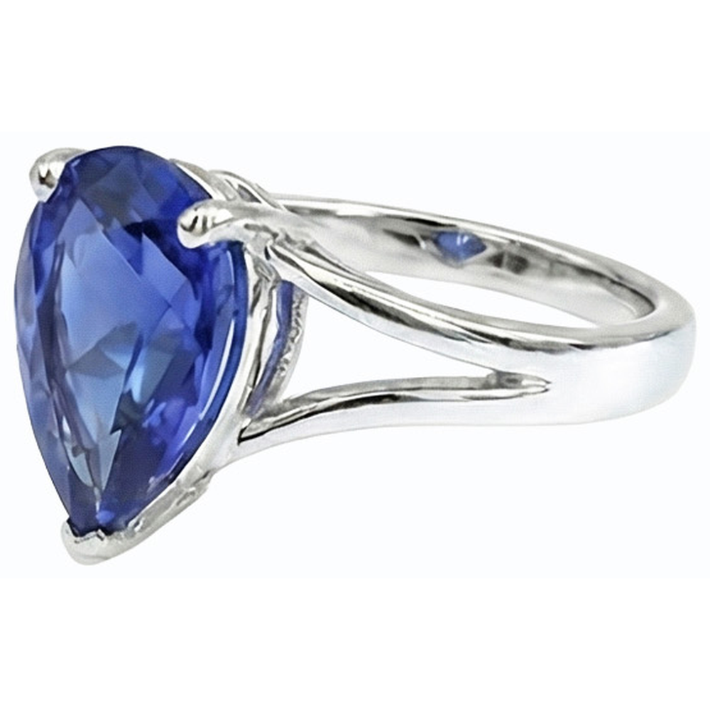 natural pear sapphire 3ct ring top view