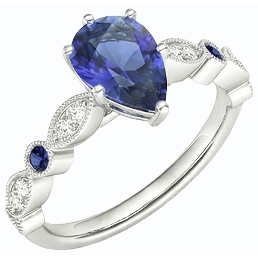 natural round sapphire 2.50ct ring side angle