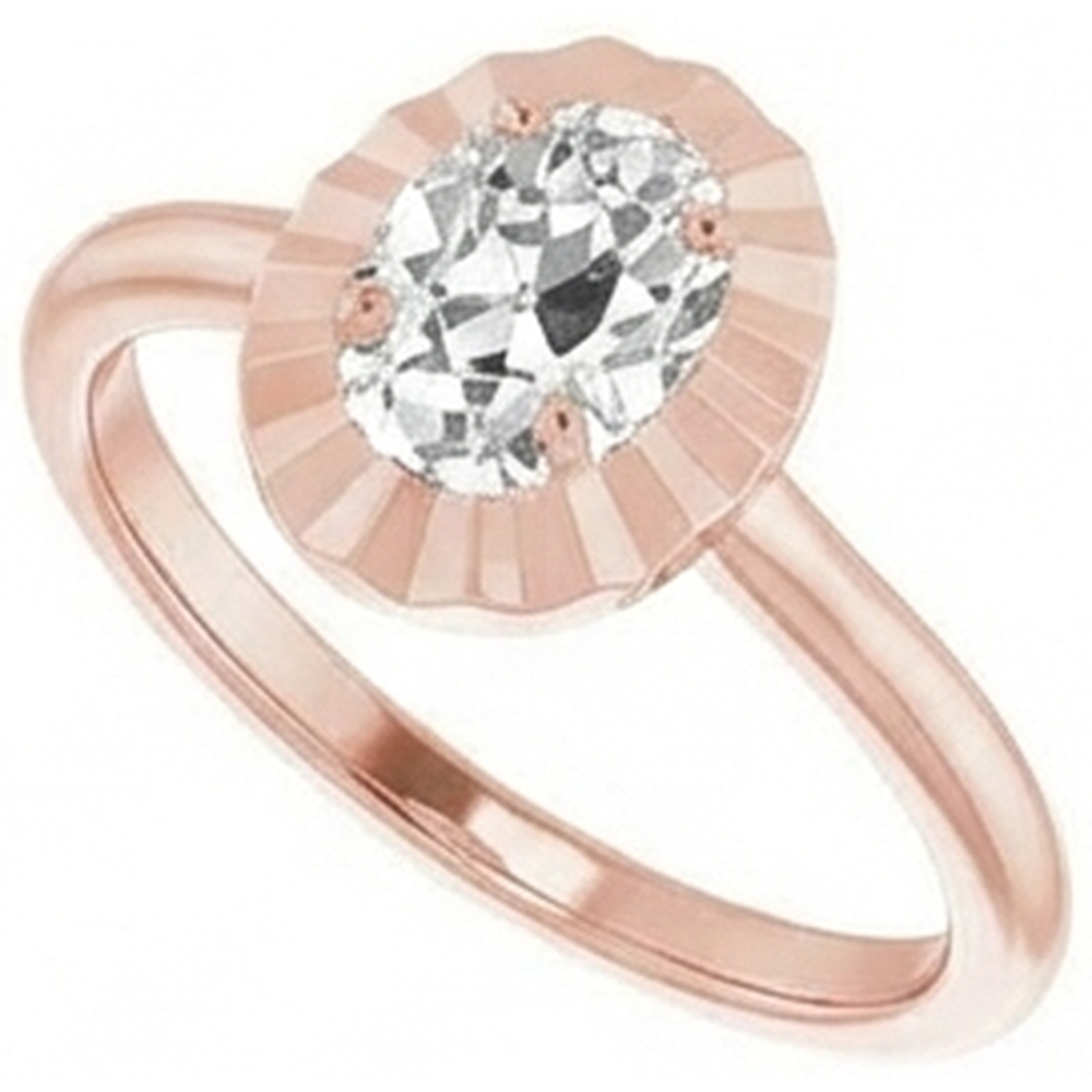 Solitaire Wedding Ring Real Oval Old Miner Natural Earth Mined Diamond ( Not Lab Grown ) 3.25 Carats Women’s Jewelry