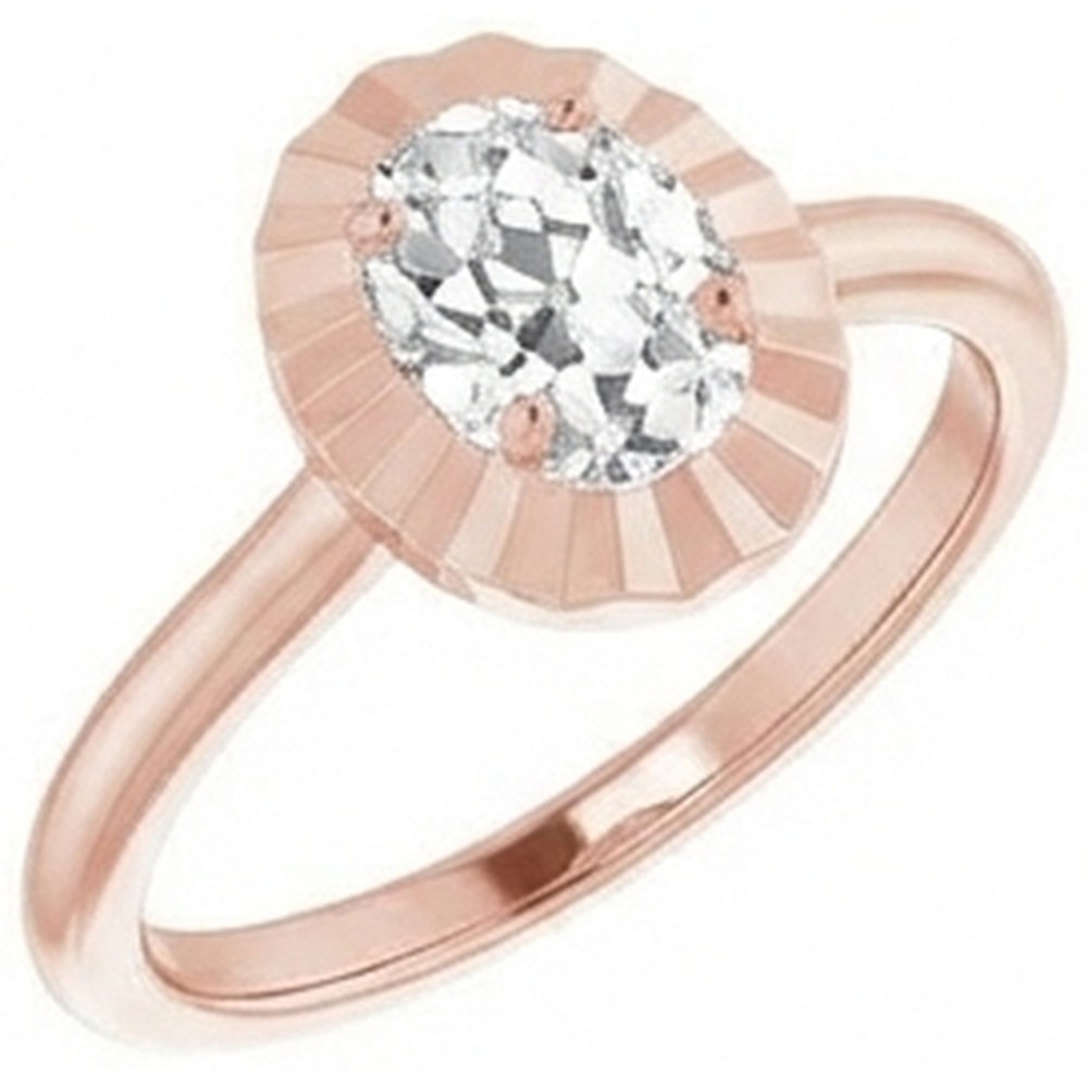 Solitaire Wedding Ring Real Oval Old Miner Natural Earth Mined Diamond ( Not Lab Grown ) 3.25 Carats Women’s Jewelry