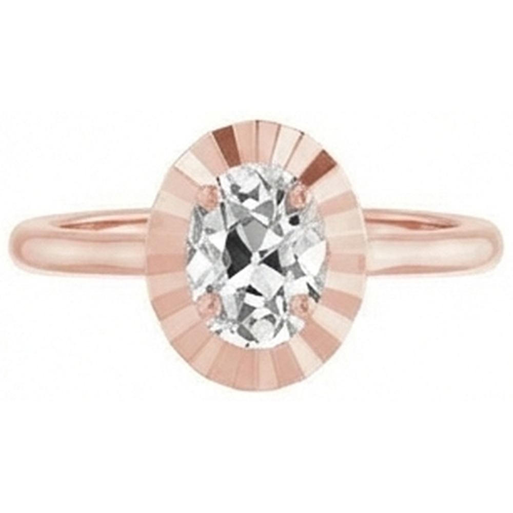 Solitaire Wedding Ring Real Oval Old Miner Natural Earth Mined Diamond ( Not Lab Grown ) 3.25 Carats Women’s Jewelry