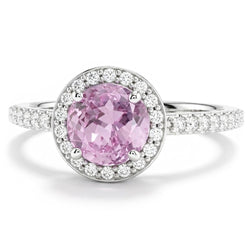 Solitaire With Accent 12.34 Carats Kunzite With Natural Earth Mined Diamond ( Not Lab Grown )s Ring Gold