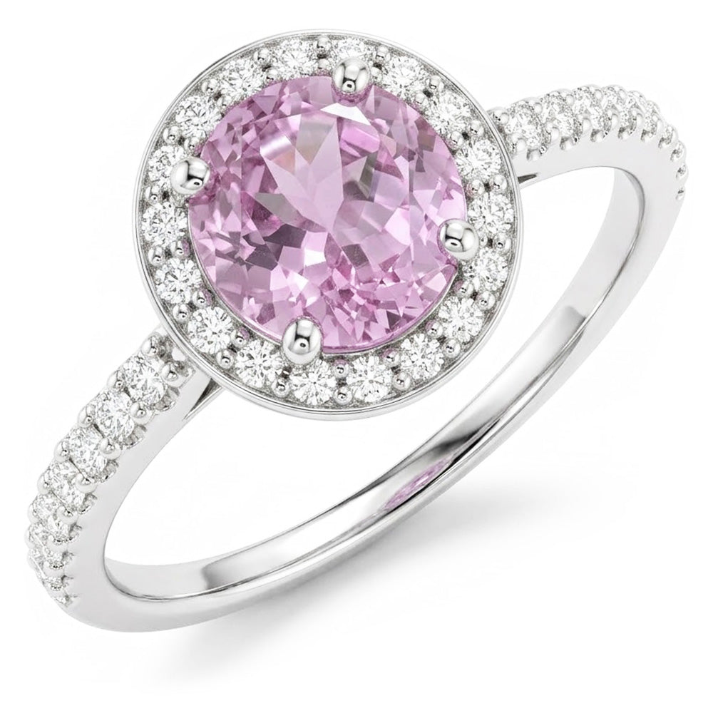 Solitaire With Accent 12.34 Carats Kunzite With Natural Earth Mined Diamond ( Not Lab Grown )s Ring Gold