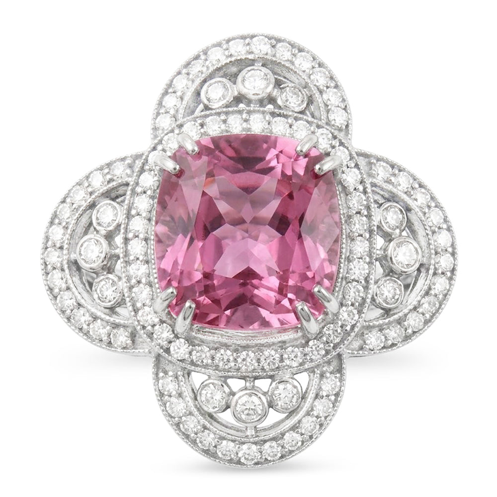 Solitaire With Accent 12 Carats Kunzite With Natural Earth Mined Diamond ( Not Lab Grown )s Ring Gold