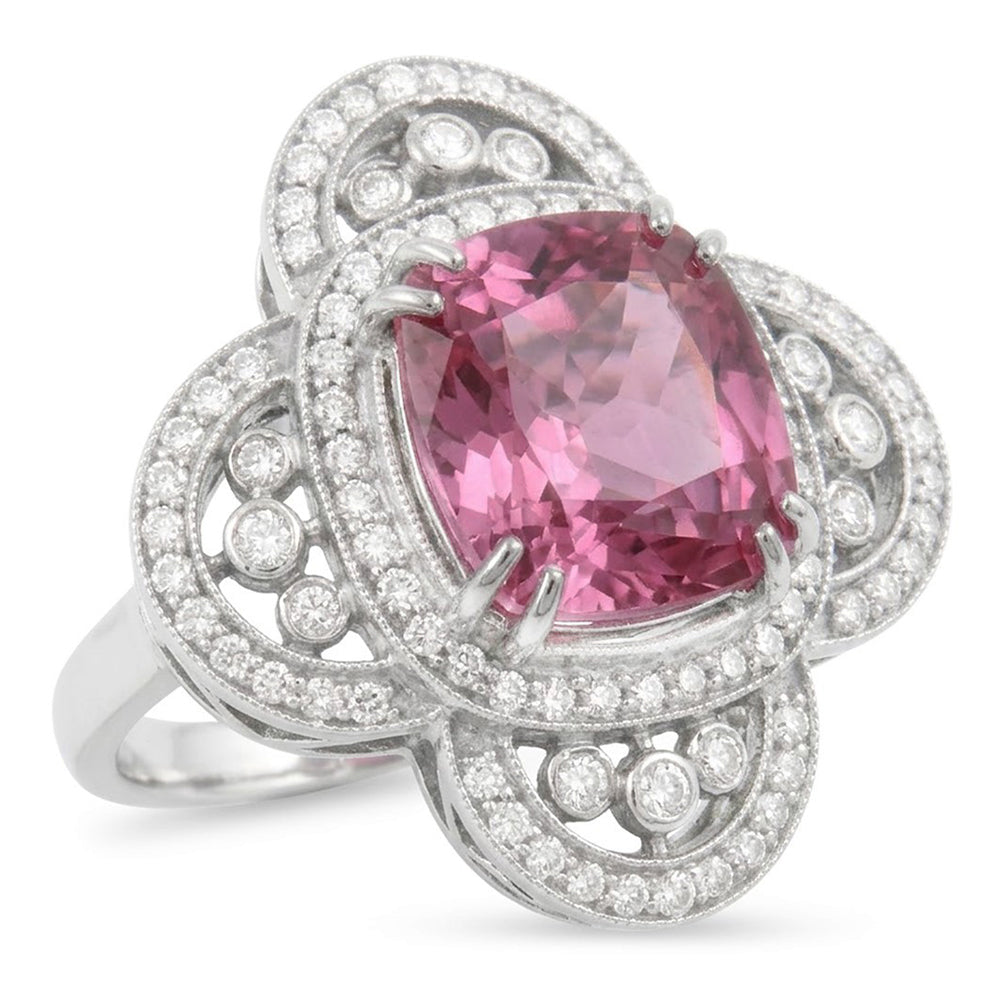 Solitaire With Accent 12 Carats Kunzite With Natural Earth Mined Diamond ( Not Lab Grown )s Ring Gold